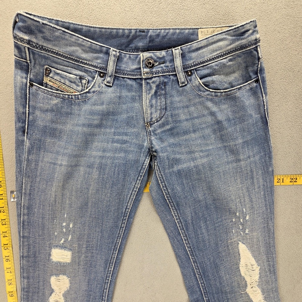 Diesel Jeans Womens 27x34 Blue Lowky Low Rise Slim Straight Made in Italy 008AR - Picture 11 of 16
